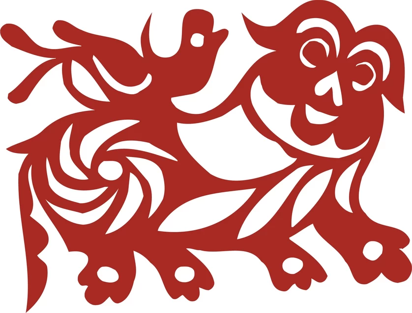 中国风中式传统喜庆民俗人物动物窗花剪纸插画边框AI矢量PNG素材【781】